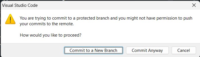 dialogue showing branch protection